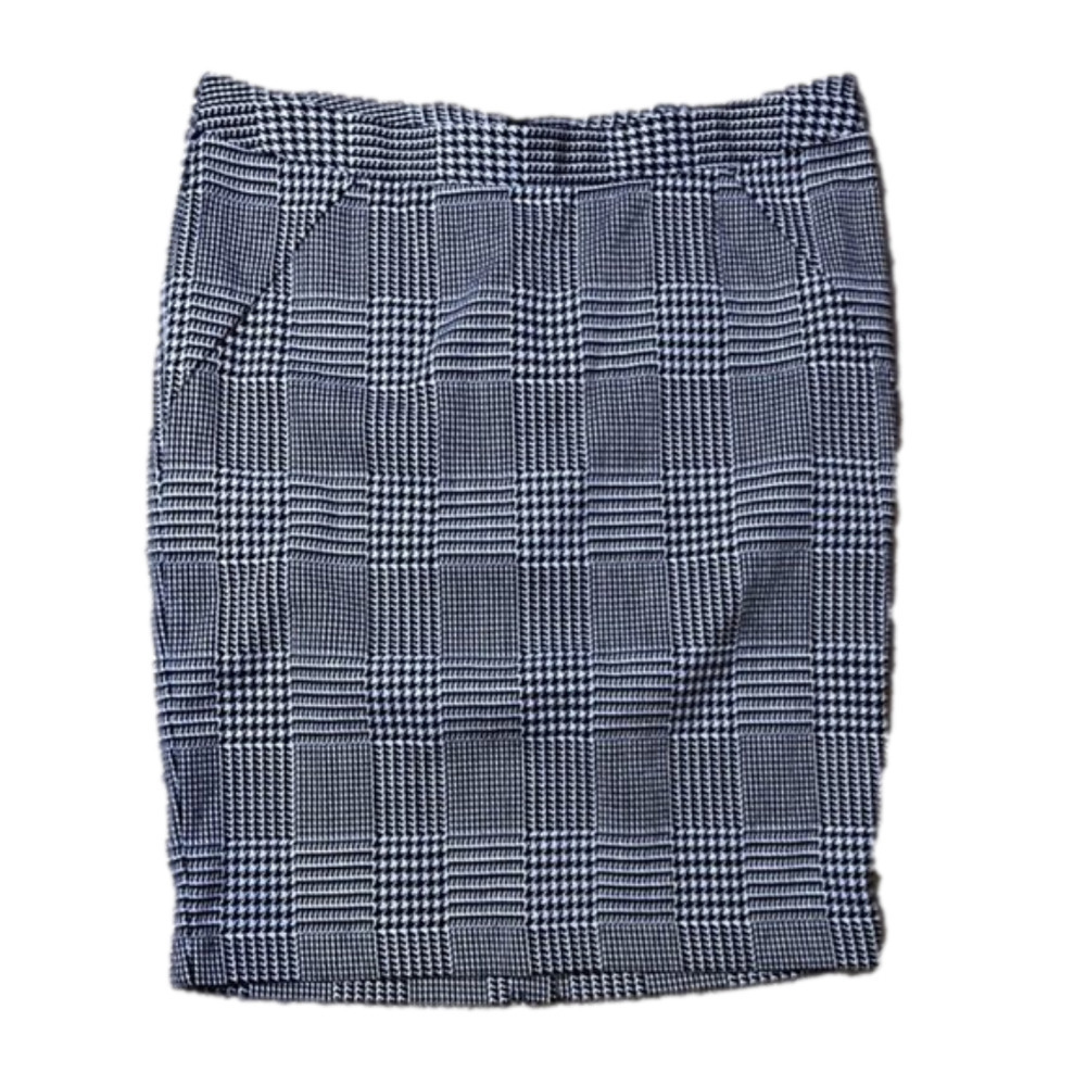 Lane Bryant Brand Size 16 Black And White Plaid  Pencil Skirt